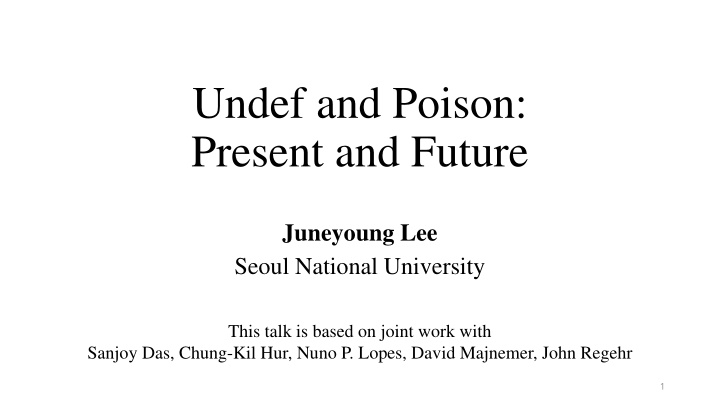 undef and poison present and future