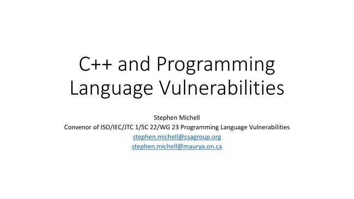 c and programming language vulnerabilities