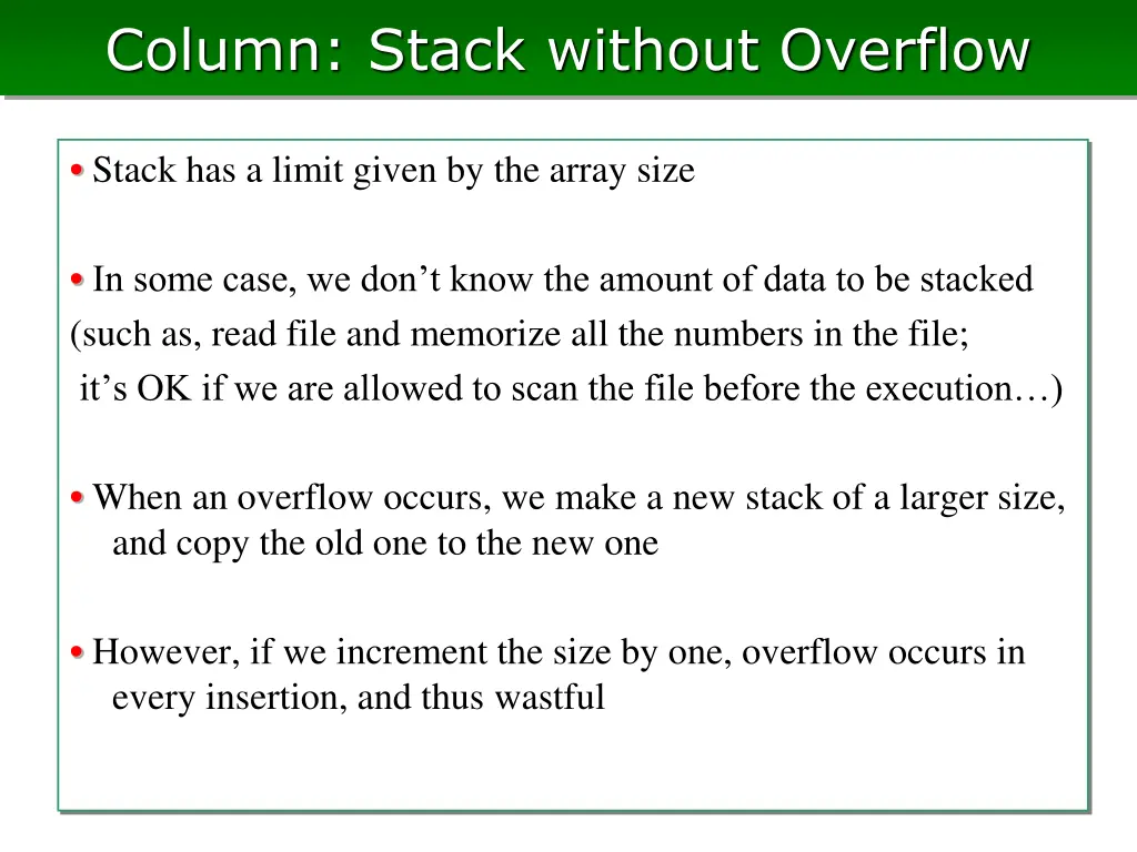 column stack without overflow