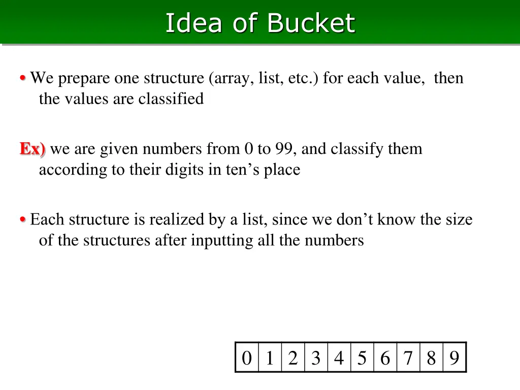 idea of bucket