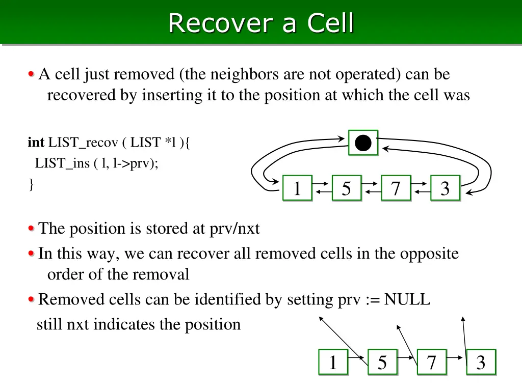 recover a cell