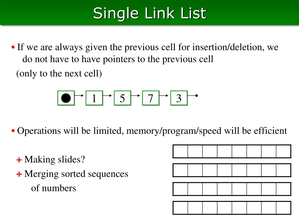 single link list