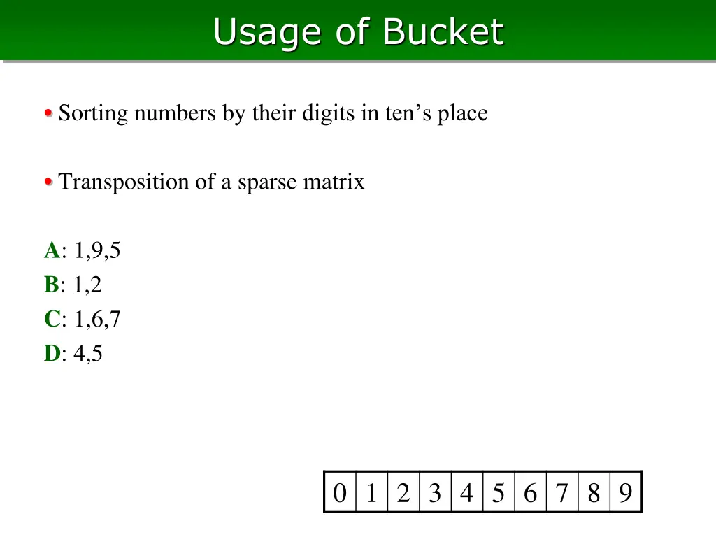 usage of bucket