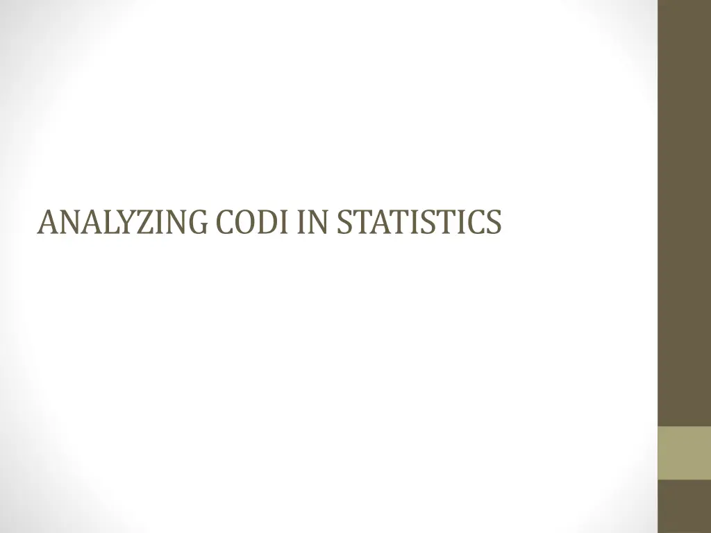 analyzing codi in statistics