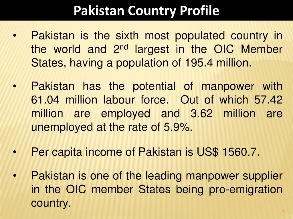 pakistan country profile