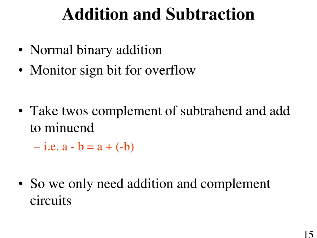 addition and subtraction