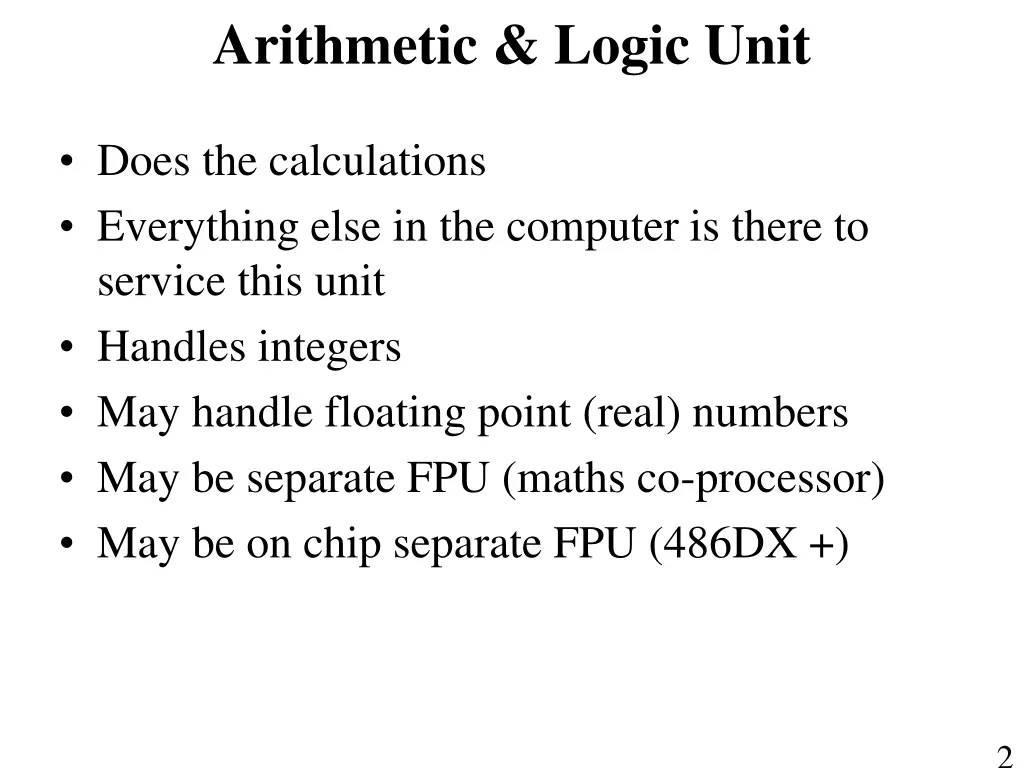 arithmetic logic unit