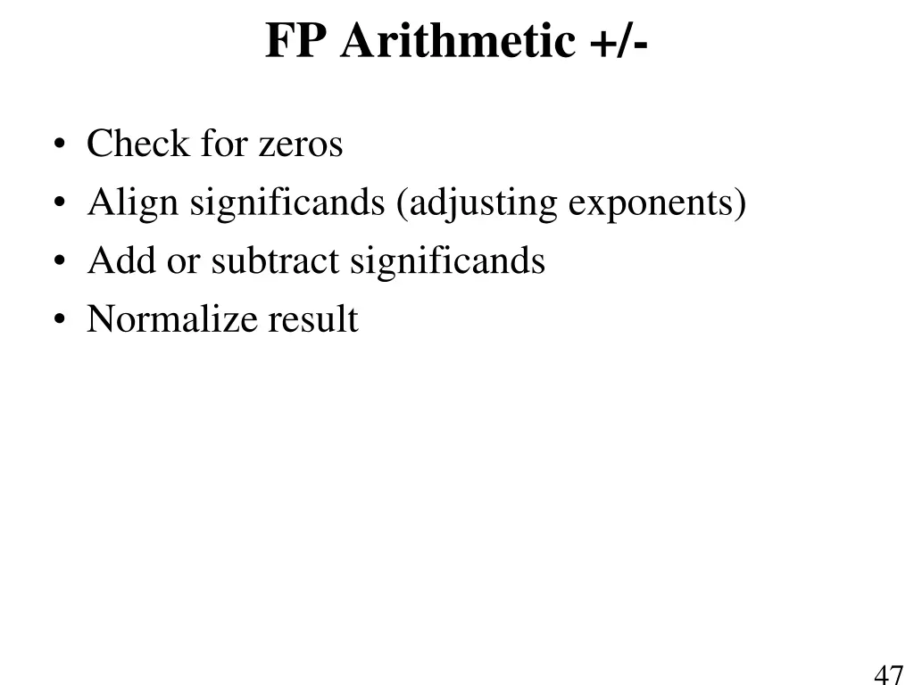 fp arithmetic