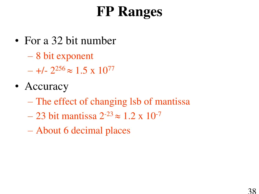 fp ranges