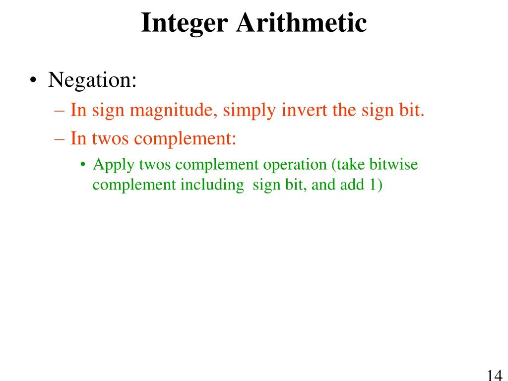 integer arithmetic