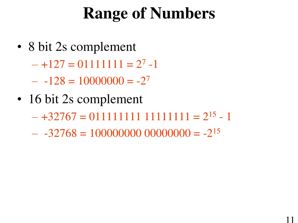 range of numbers