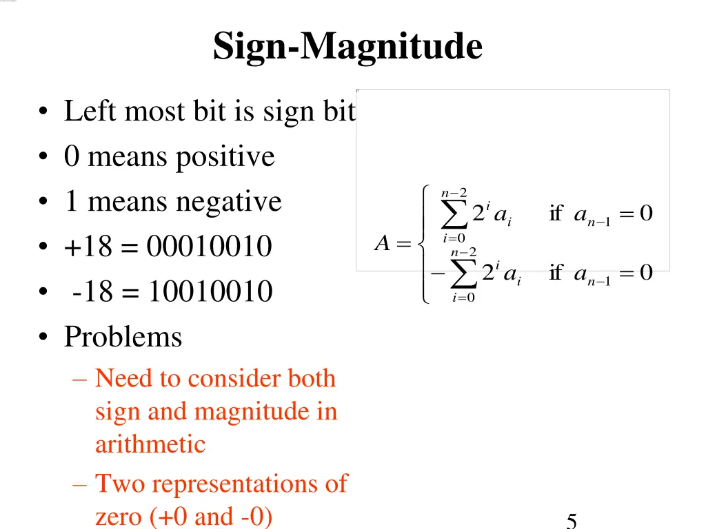 sign magnitude