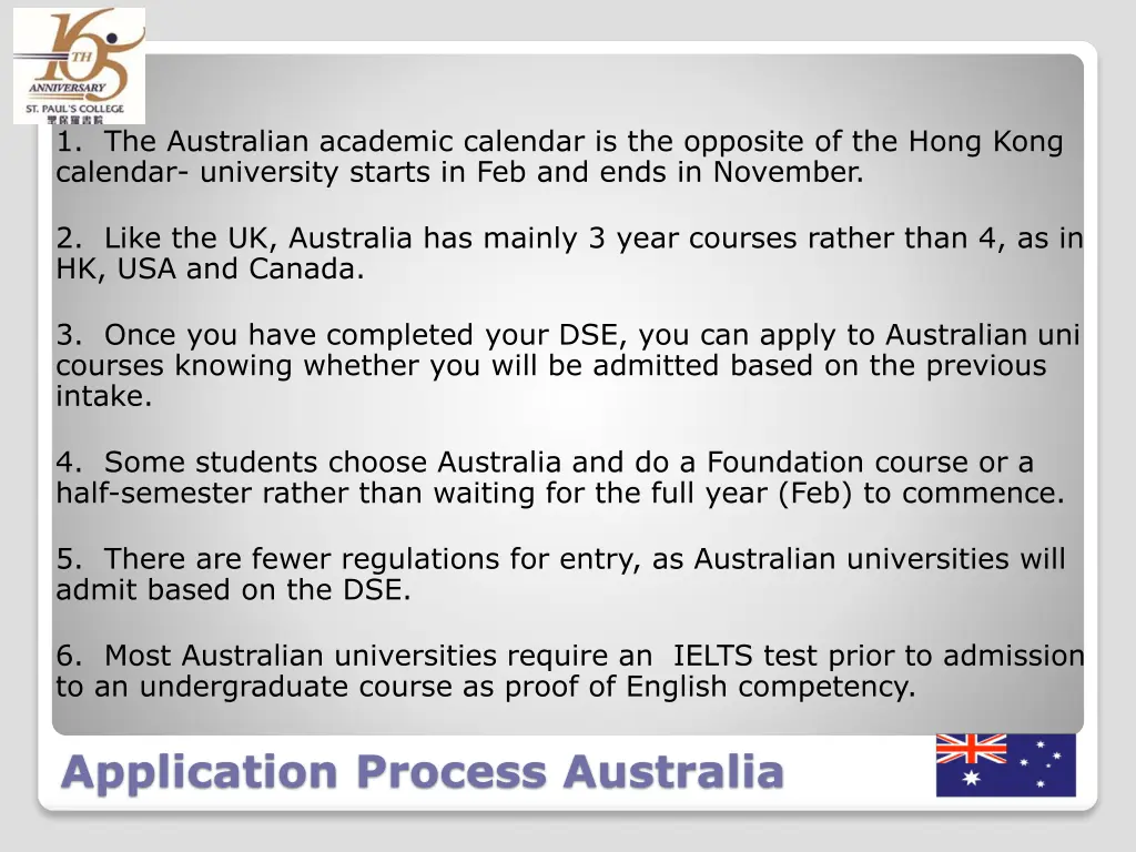 1 the australian academic calendar