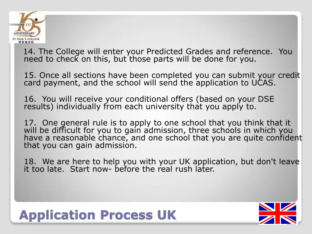 14 the college will enter your predicted grades