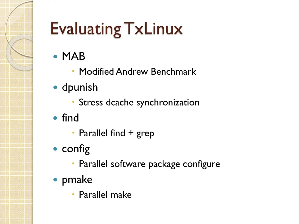 evaluating txlinux