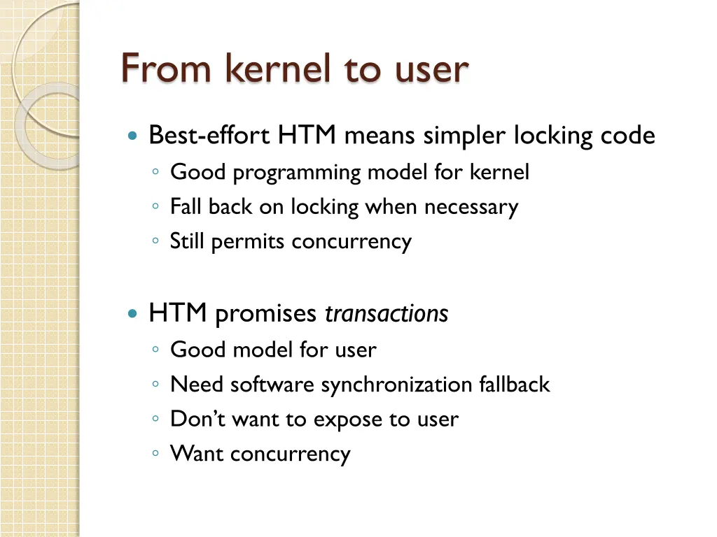 from kernel to user