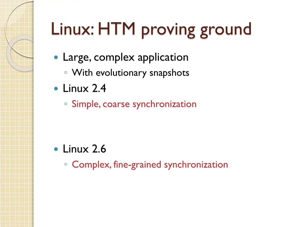 linux htm proving ground 1