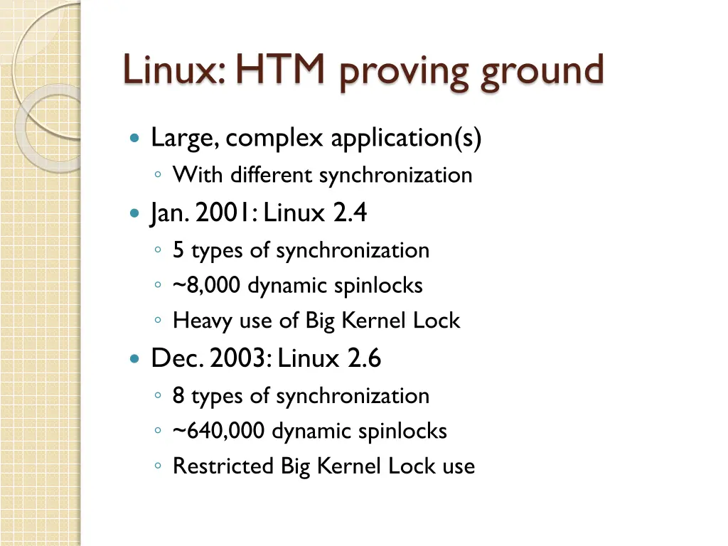 linux htm proving ground