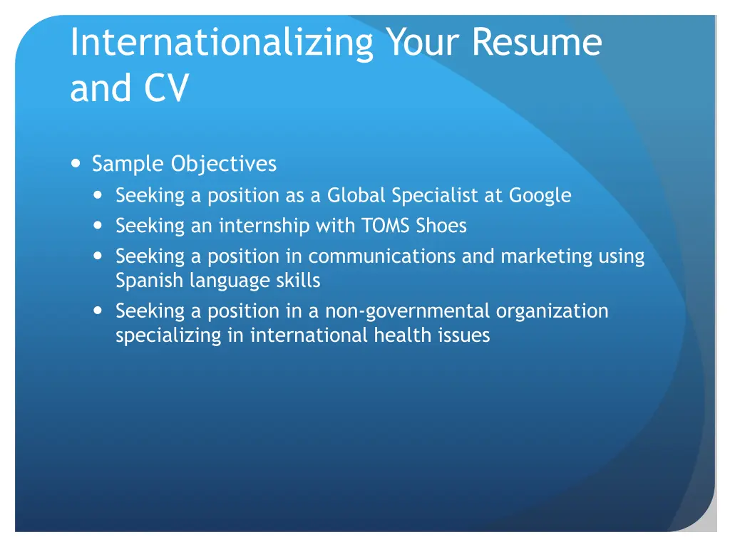 internationalizing your resume and cv 2