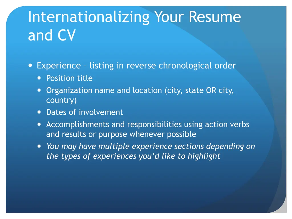 internationalizing your resume and cv 5