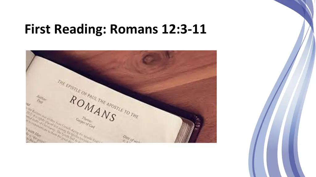 first reading romans 12 3 11