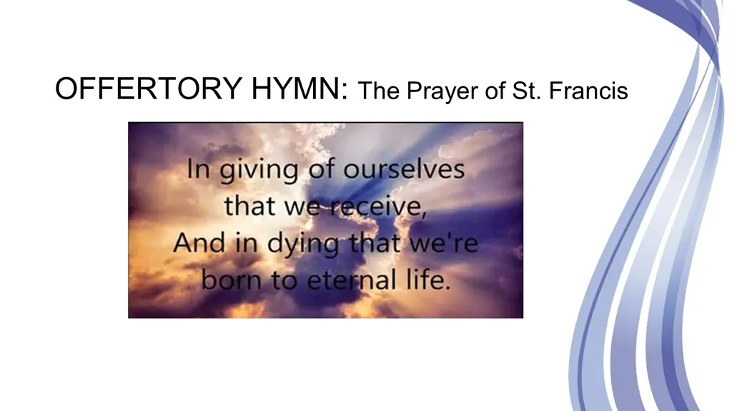 offertory hymn the prayer of st francis