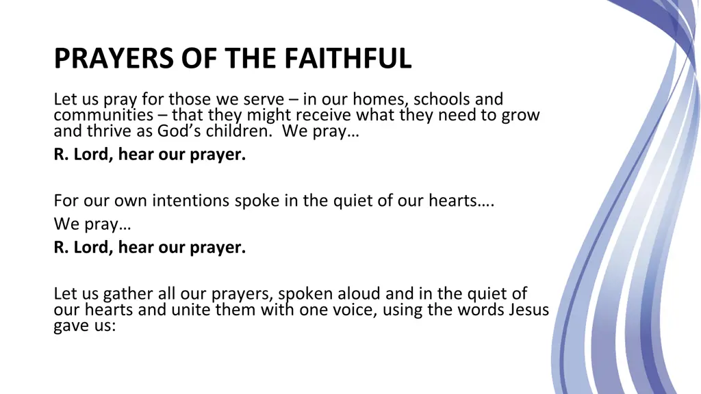 prayers of the faithful