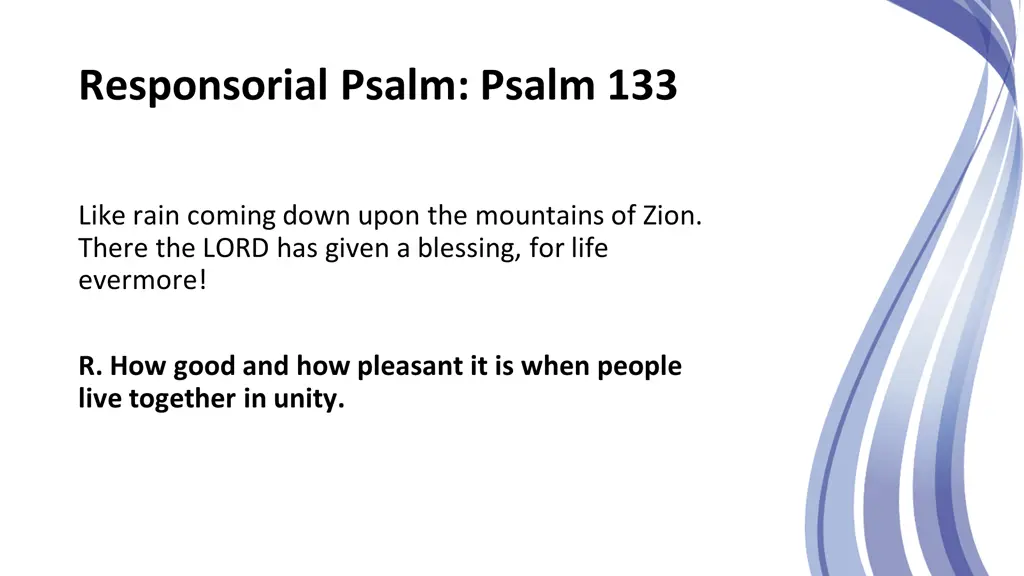 responsorial psalm psalm 133