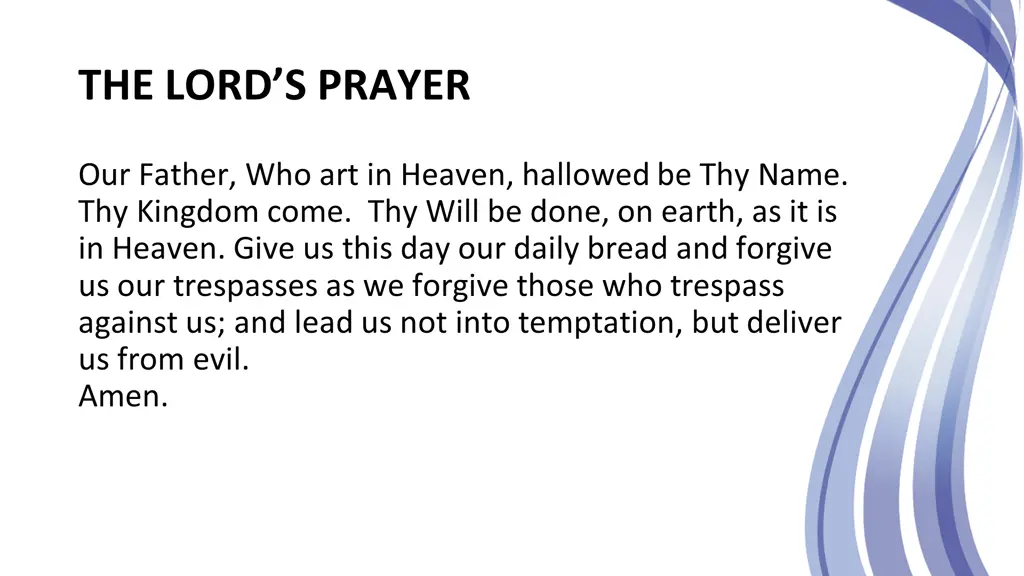 the lord s prayer