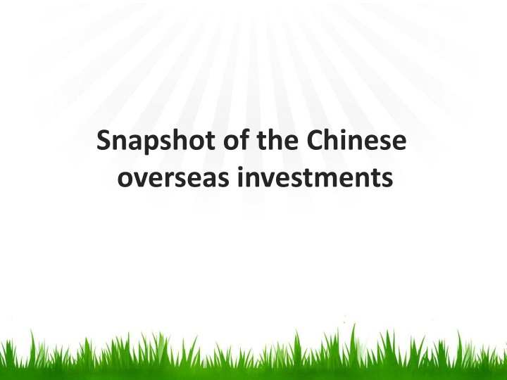 snapshot of the chinese overseas investments