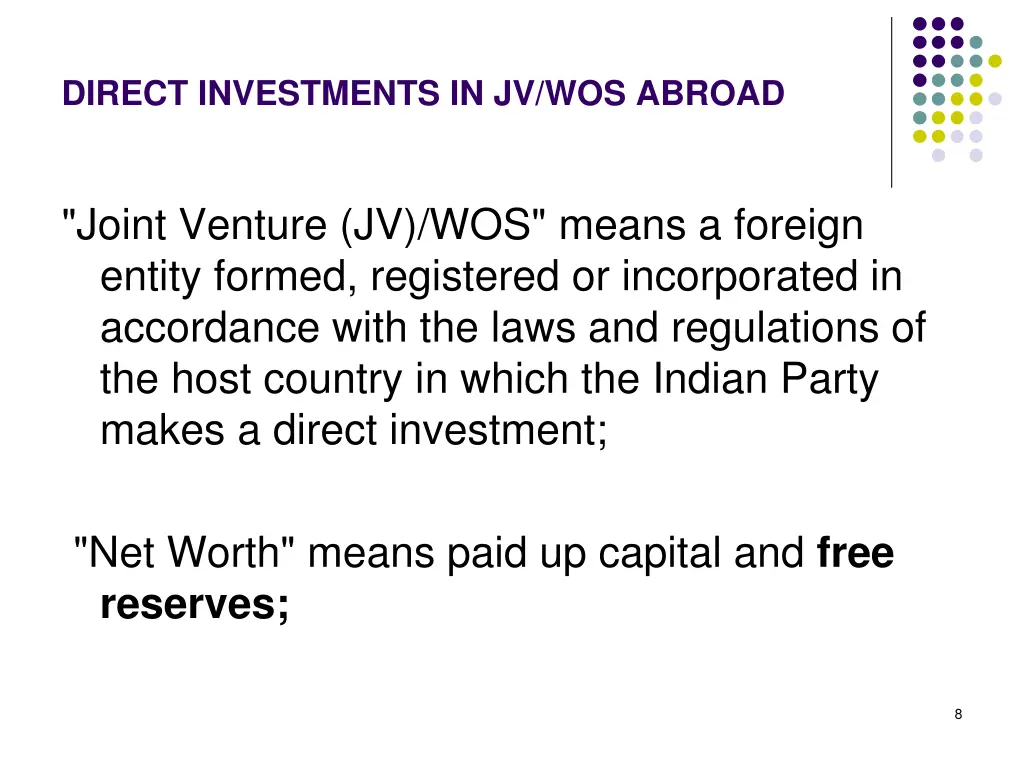 direct investments in jv wos abroad 3