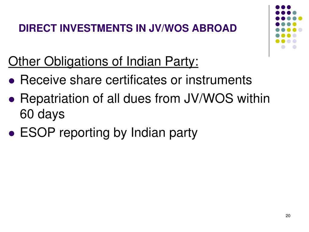 direct investments in jv wos abroad 5