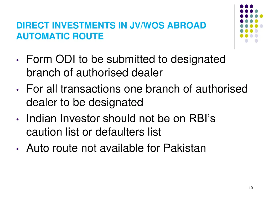 direct investments in jv wos abroad automatic 2