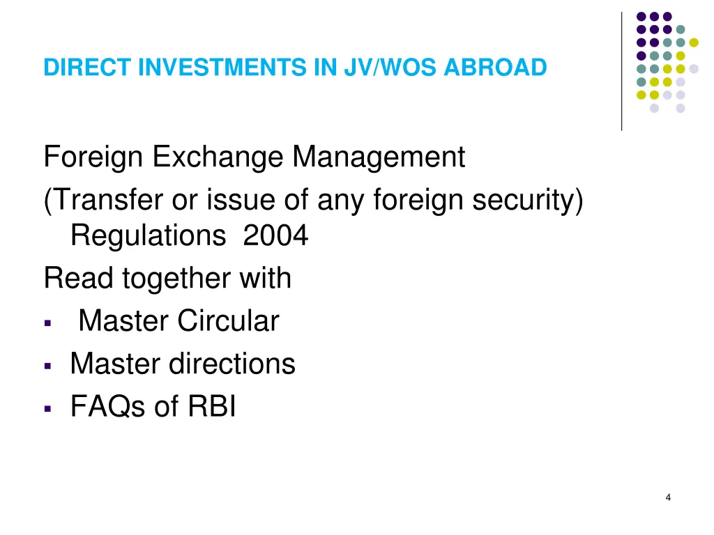 direct investments in jv wos abroad