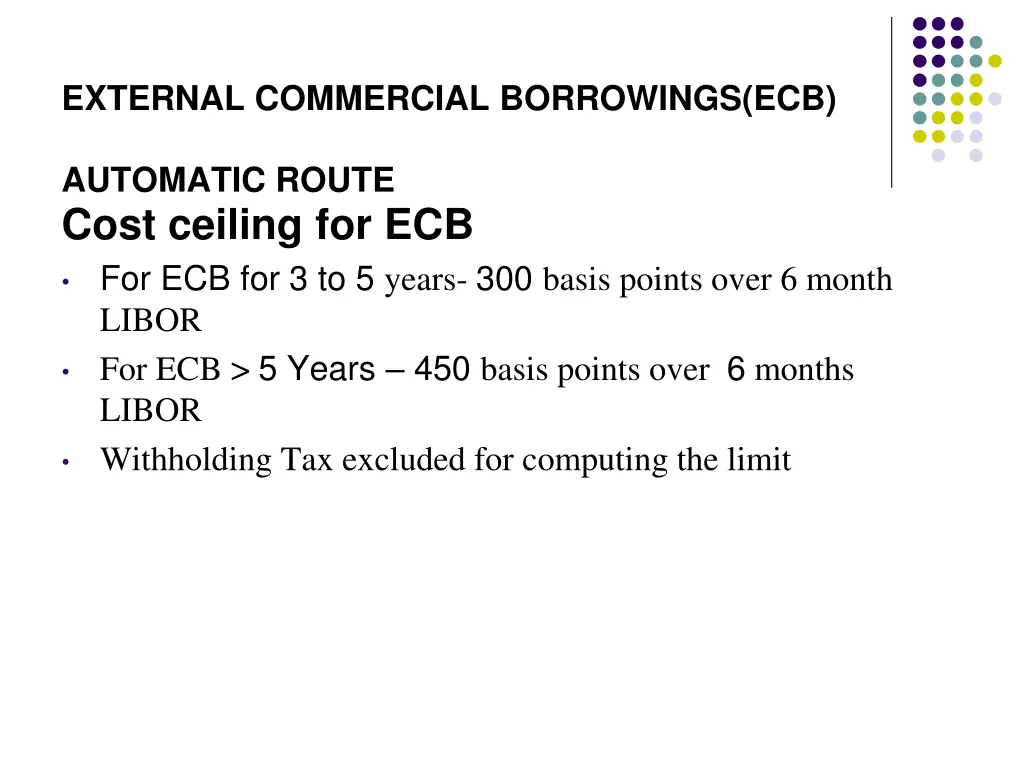 external commercial borrowings ecb 12