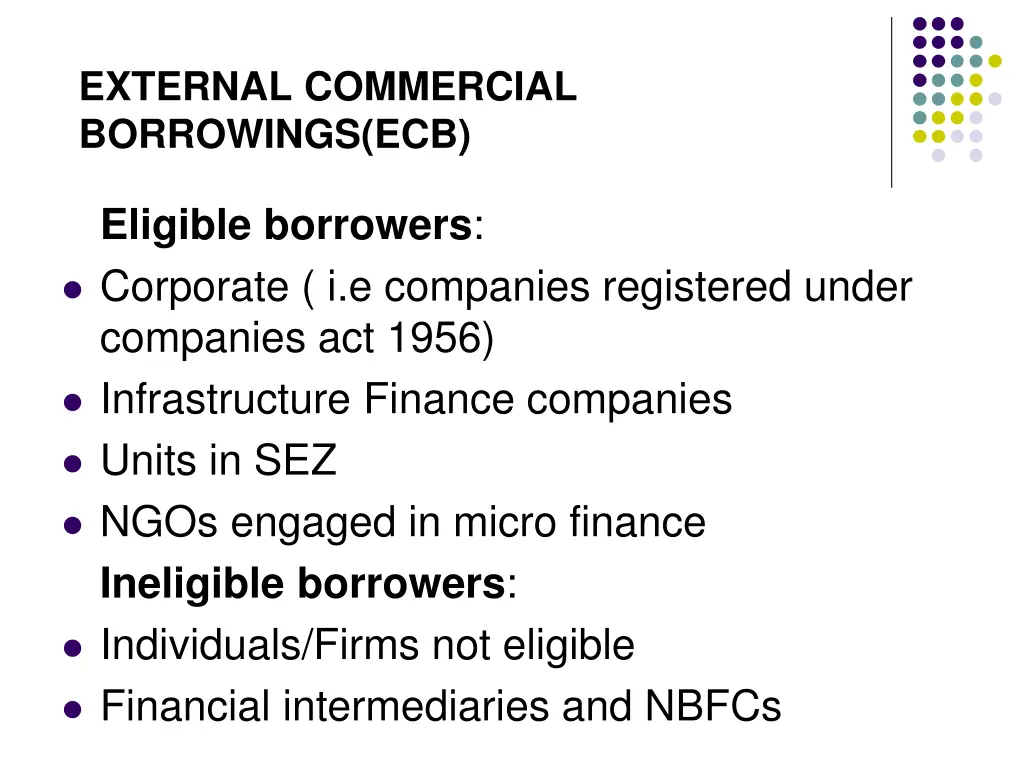 external commercial borrowings ecb 5