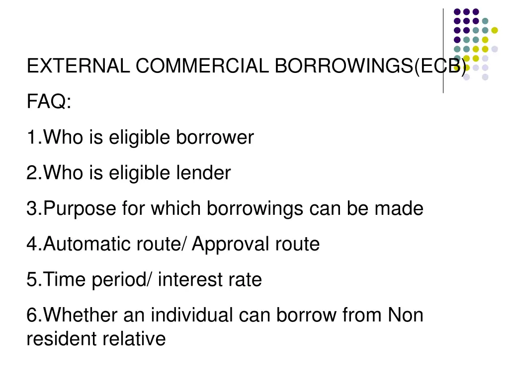 external commercial borrowings ecb