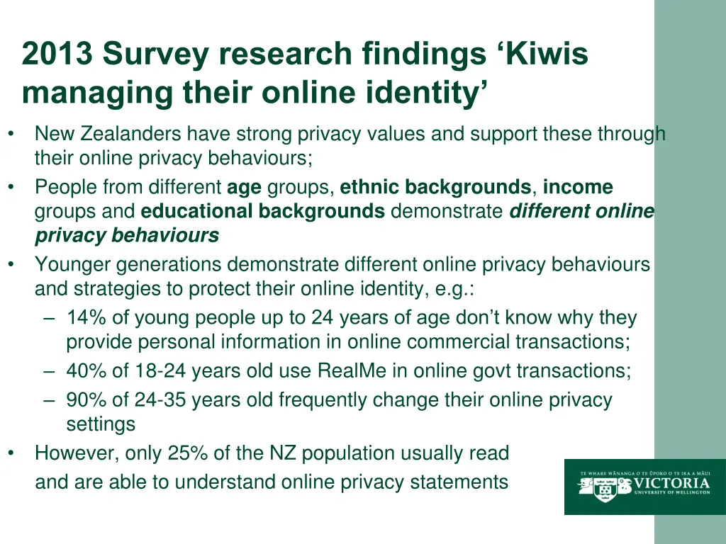 2013 survey research findings kiwis managing