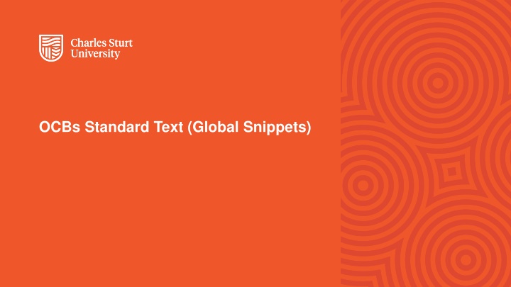 ocbs standard text global snippets