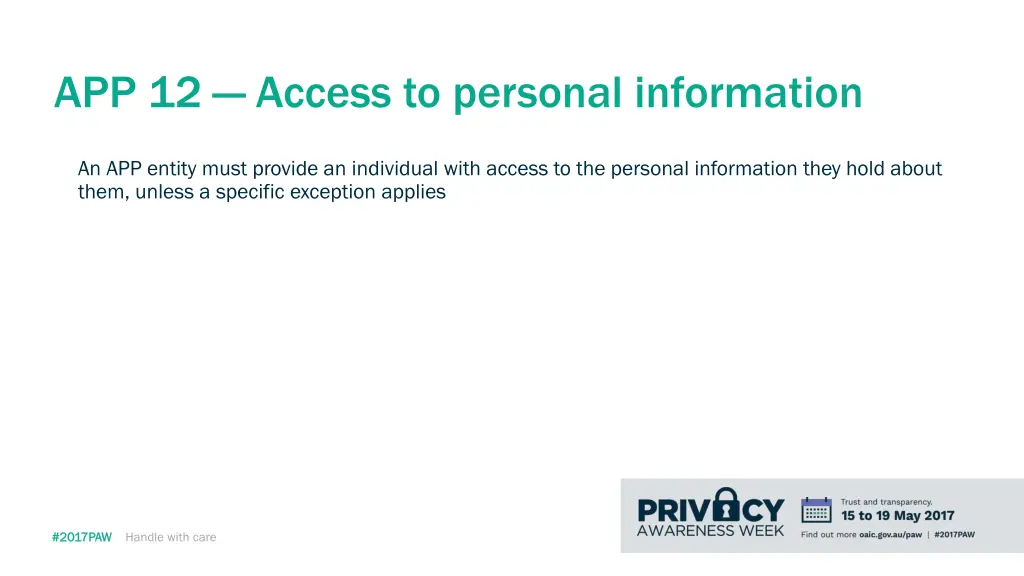 app 12 access to personal information