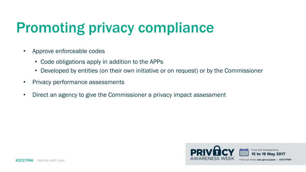 promoting privacy compliance