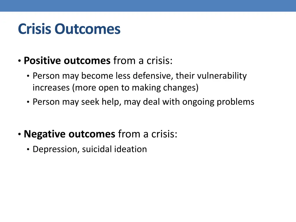 crisis outcomes