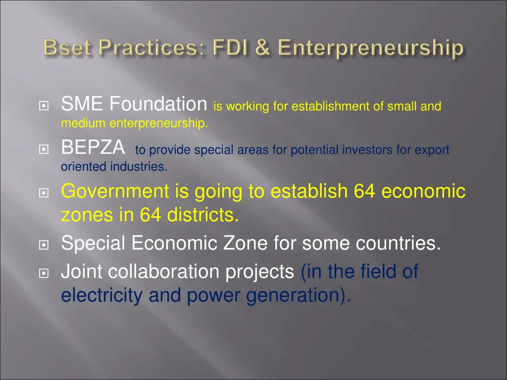 sme foundation is working for establishment