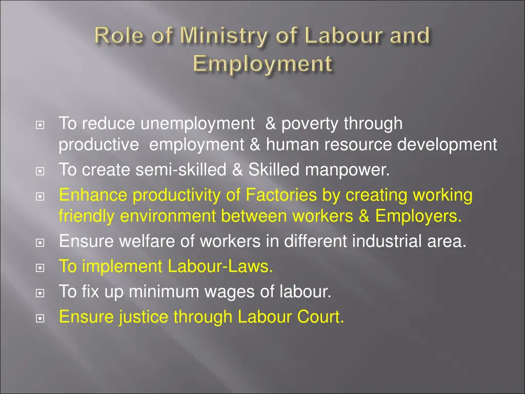 to reduce unemployment poverty through productive