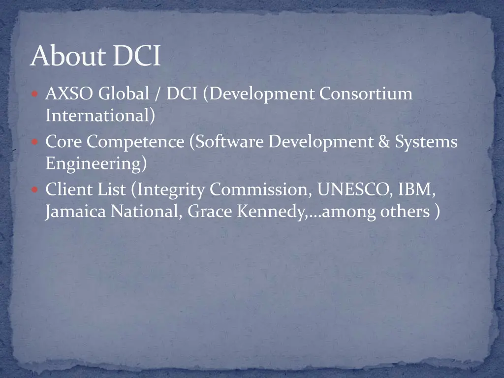 about dci