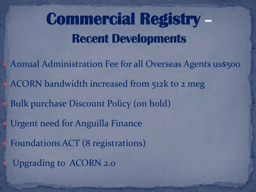 commercial registry commercial registry recent