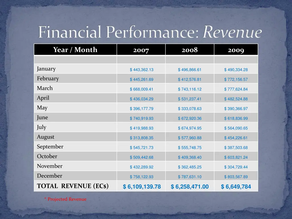 financial performance revenue