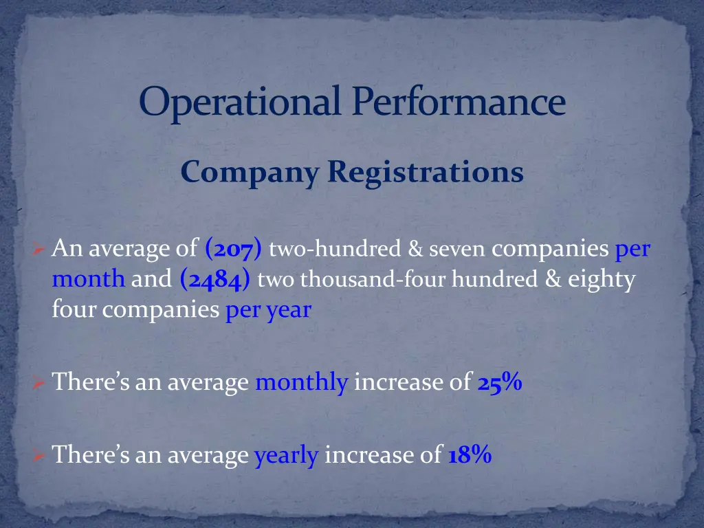 operational performance