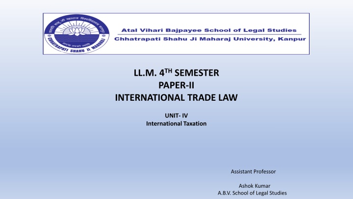 ll m 4 th semester paper ii international trade