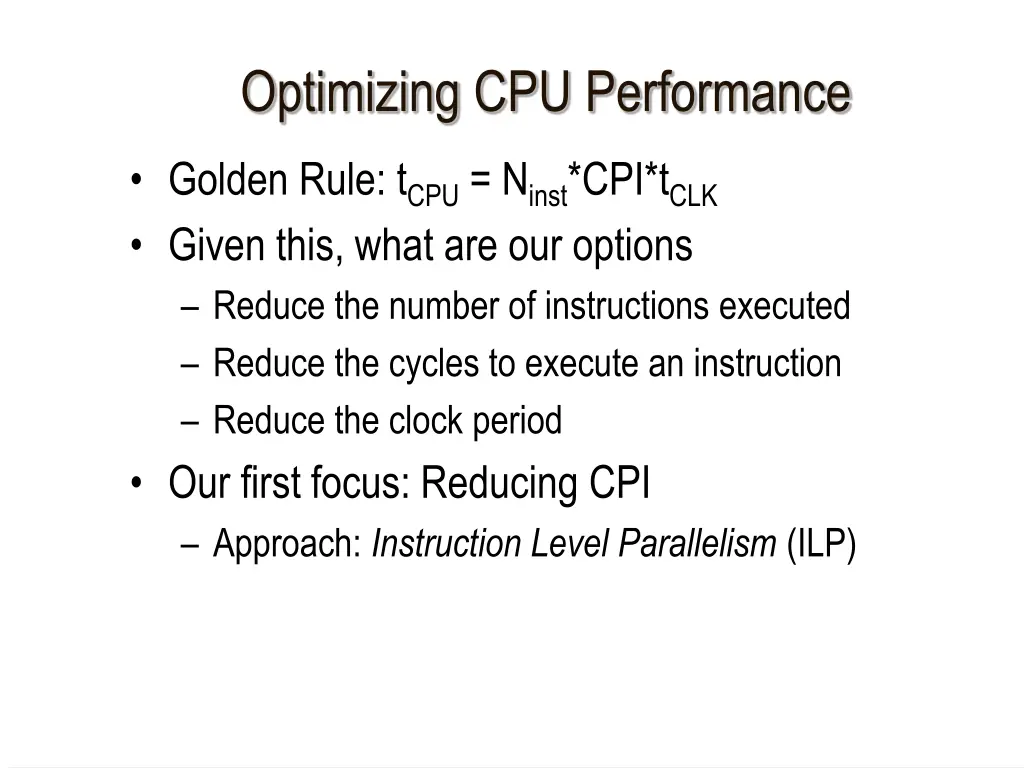 optimizing cpu performance